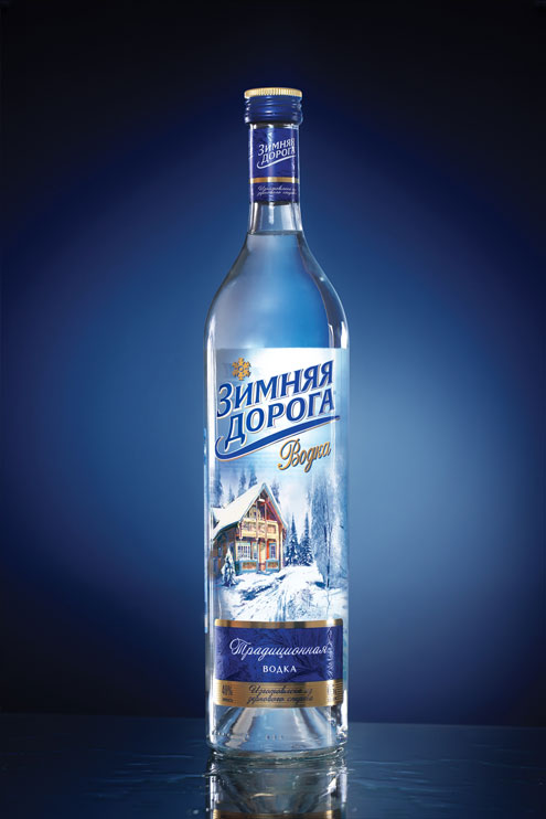 рестайлинг оформления водки зимняя дорога