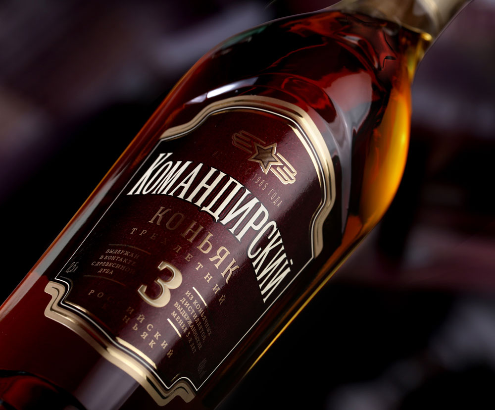 комплексный рестайлинг упаковки коньяка тм командирский